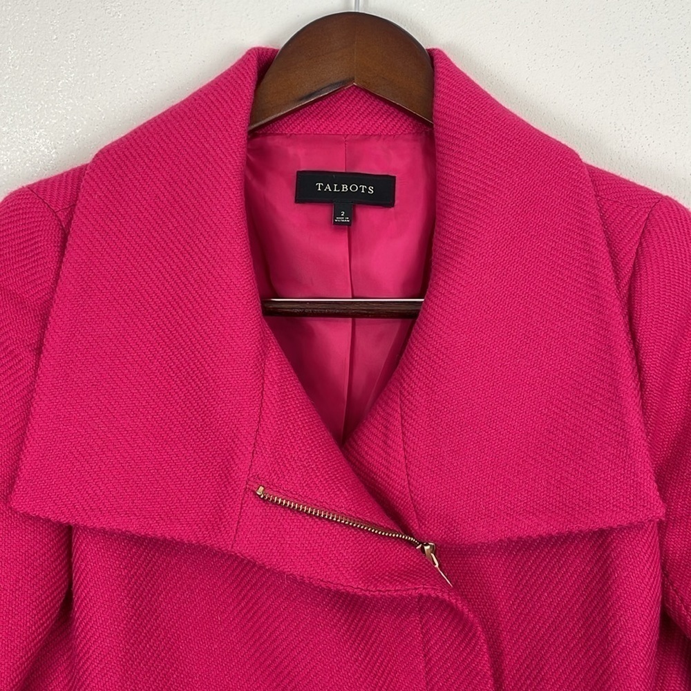 Talbots Moto Zip Blazer Pink - Picture 2 of 8